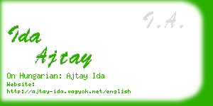 ida ajtay business card